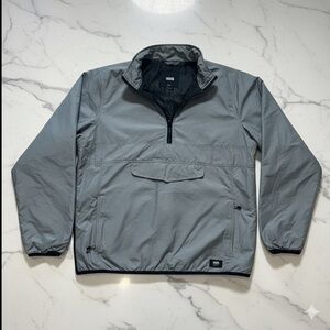 Vans Eastwood Half Zip Pullover Jacket Men’s Small Gray Black Windbreaker